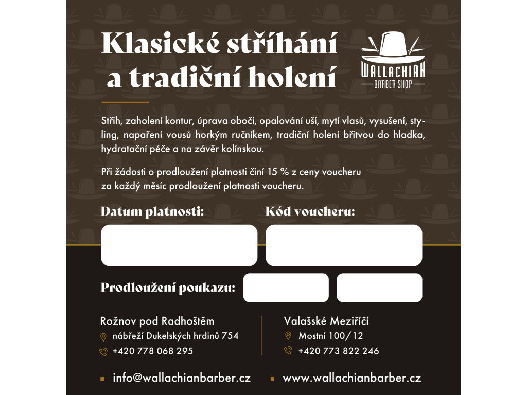 Klasické stříhání a tradiční holení - voucher