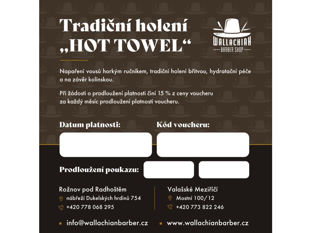 Tradiční holení "HOT TOWEL" - voucher
