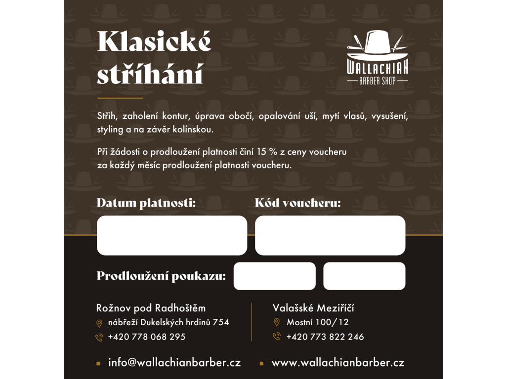 Klasické stříhání - voucher