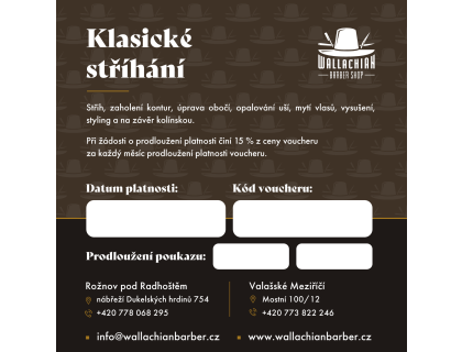 Klasické stříhání - voucher